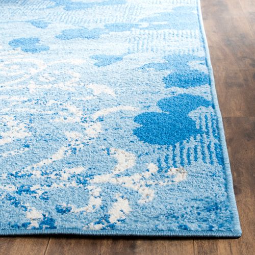 Tapis Adirondack 91 X 152 Cm Damassé Glam Floral Bryana Bleu