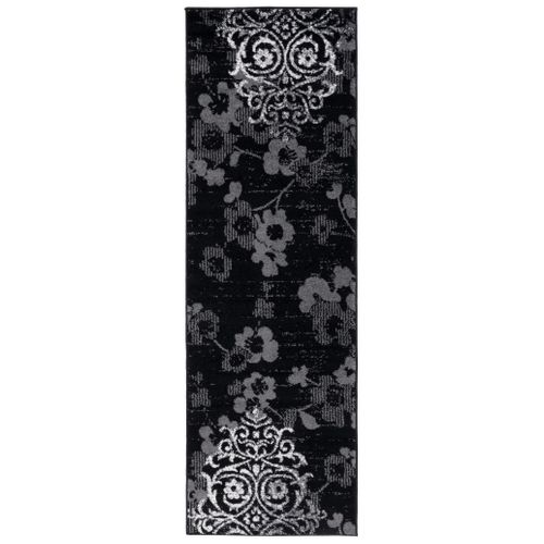 Tapis Adirondack 76 X 244 Cm Damassé Glam Floral Bryana Gris
