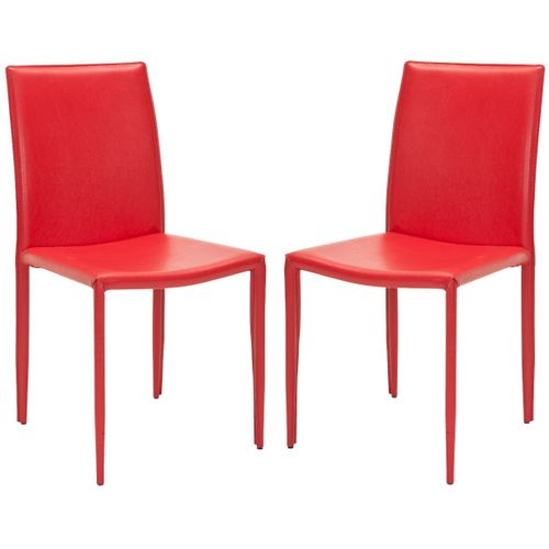 Chaises De Salle à Manger Beatrix Lot De 2 Rouge Fer/contreplaque