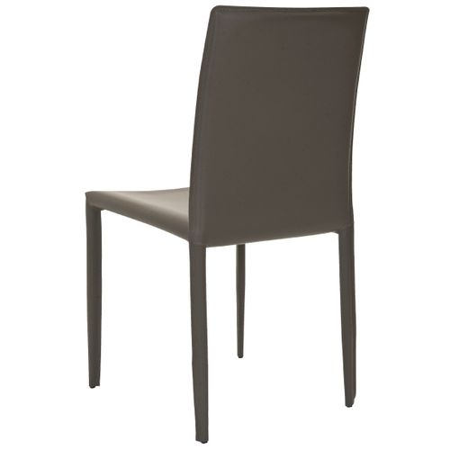 Chaises De Salle à Manger Beatrix Lot De 2 Gris Cuir Colle