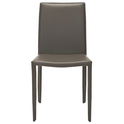 Chaises De Salle à Manger Beatrix Lot De 2 Gris Cuir Colle