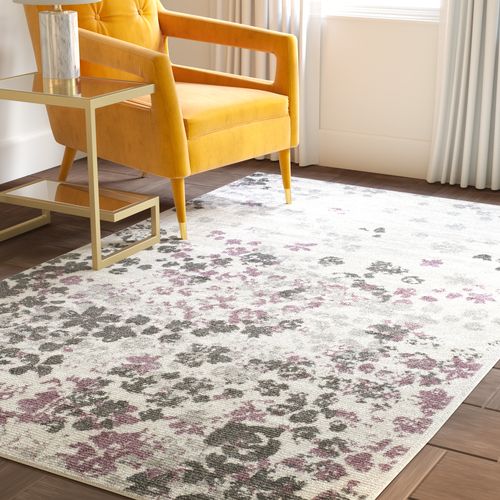 Tapis Adirondack 122 X 183 Cm Floral Contemporain Alyssa Violet