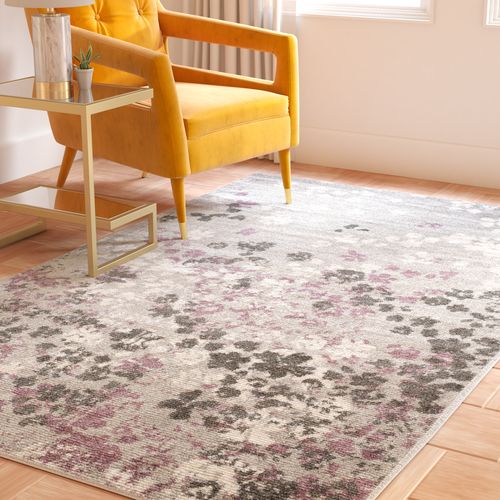 Tapis Adirondack 155 X 229 Cm Floral Contemporain Alyssa Gris