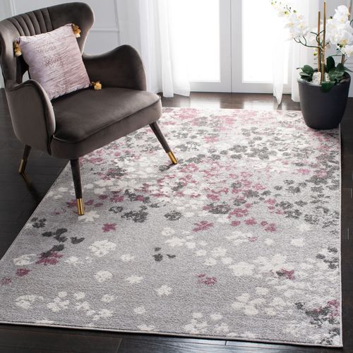 Tapis Adirondack 155 X 229 Cm Floral Contemporain Alyssa Gris