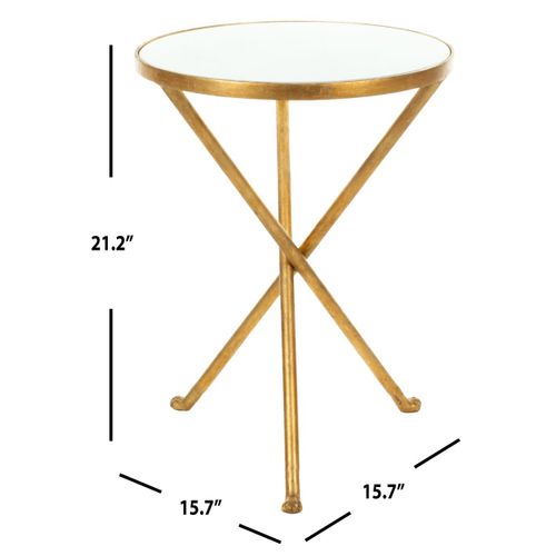 Table D'appoint Alene Blanc/or Fer 40 X 40 X 54 Cm