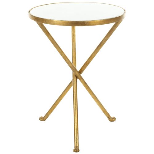 Table D'appoint Alene Blanc/or Fer 40 X 40 X 54 Cm