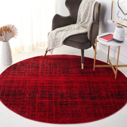 Tapis Rond Adirondack 183 X 183 Cm Contemporain Ina Rouge