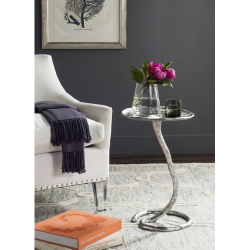 Table D'appoint Hildegarde Argent Aluminium 38 X 33 X 53 Cm