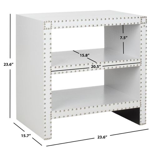 Table D'appoint Sibbie Blanc Bois Embouti 60 X 40 X 60 Cm