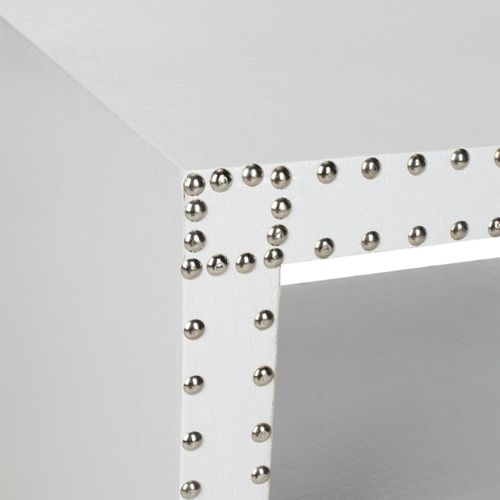 Table D'appoint Sibbie Blanc Bois Embouti 60 X 40 X 60 Cm