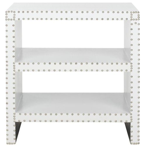 Table D'appoint Sibbie Blanc Bois Embouti 60 X 40 X 60 Cm