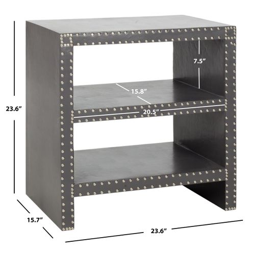 Table D'appoint Sibbie Gris Bois Embouti 60 X 40 X 60 Cm