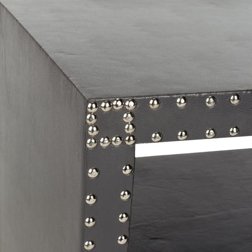 Table D'appoint Sibbie Gris Bois Embouti 60 X 40 X 60 Cm