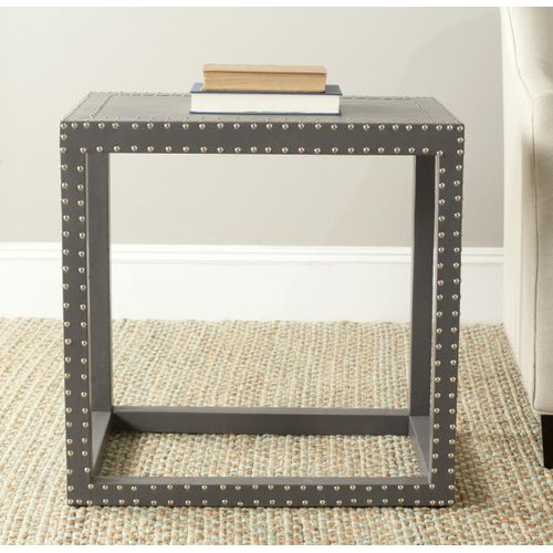 Table D'appoint Verena Gris Bois Embouti 60 X 40 X 60 Cm