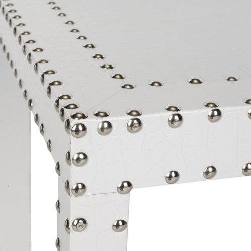 Table D'appoint Verena Blanc Bois Embouti 60 X 40 X 60 Cm