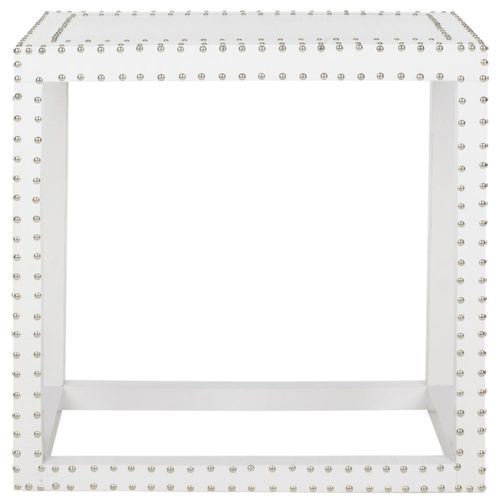 Table D'appoint Verena Blanc Bois Embouti 60 X 40 X 60 Cm