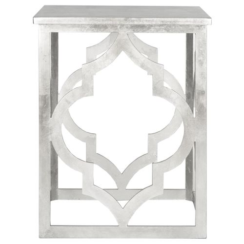 Table D'appoint Velda Argent Bois Embouti 48 X 48 X 58 Cm
