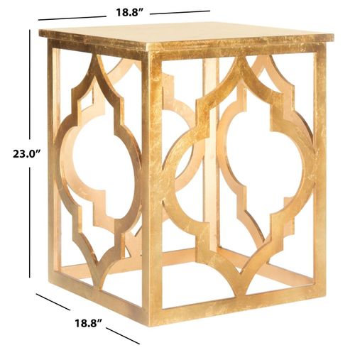 Table D'appoint Velda Or Bois Embouti 48 X 48 X 58 Cm