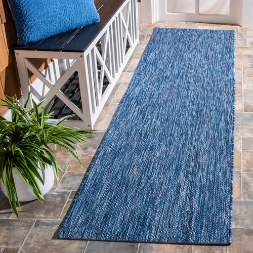 Tapis Cour 69 X 244 Cm Contemporain Zara Bleu