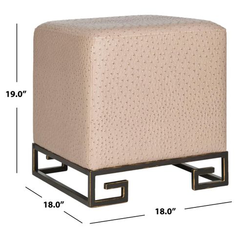 Pouf Lurline Doré Cuir Pu 46 X 46 X 48 Cm