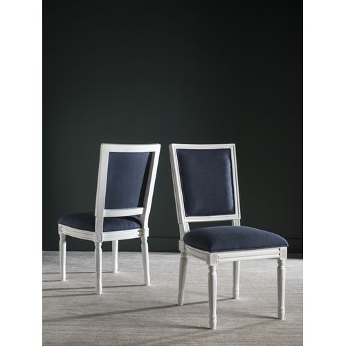 Chaises De Salle à Manger Carlota Lot De 2 Bleu Marine Bois D'hevea