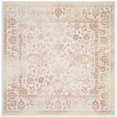Tapis Adirondack 183 X 183 Cm Vintage Patiné Lucinda Ivoire/rose
