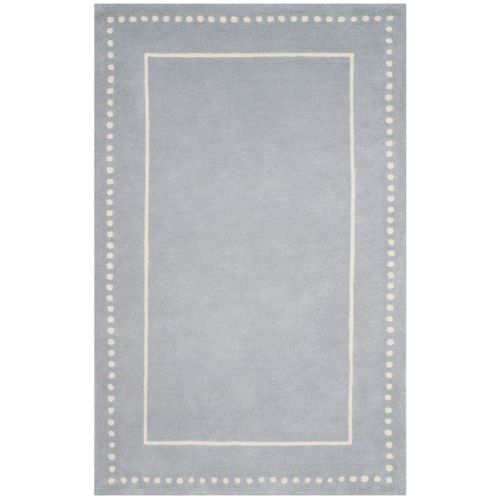 Tapis Bella 122 X 183 Cm Bordure En Pointilles Galilea Bleu Clair / Ivoire