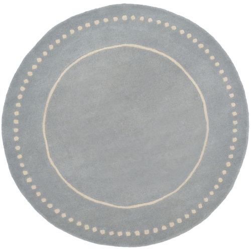 Tapis Bella 152 X 152 Cm Bordure En Pointilles Galilea Bleu Clair / Ivoire