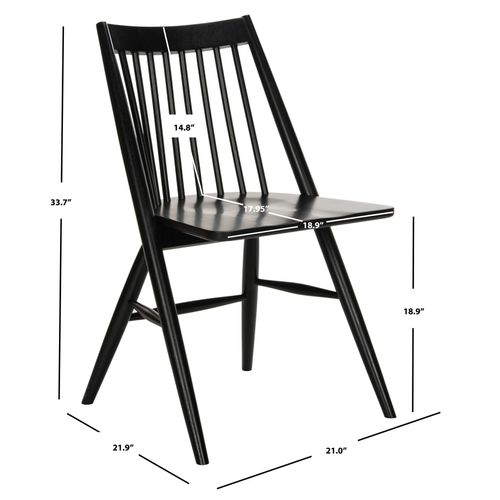 Chaises De Salle à Manger Wren Lot De 2 Noir Bois D'hevea