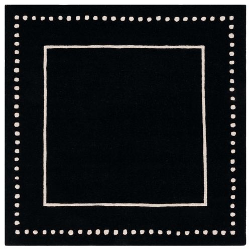 Tapis Bella 152 X 152 Cm Bordure En Pointilles Galilea Noir / Ivoire