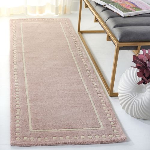 Tapis Bella 69 X 213 Cm Bordure En Pointilles Galilea Rose Pâle / Ivoire