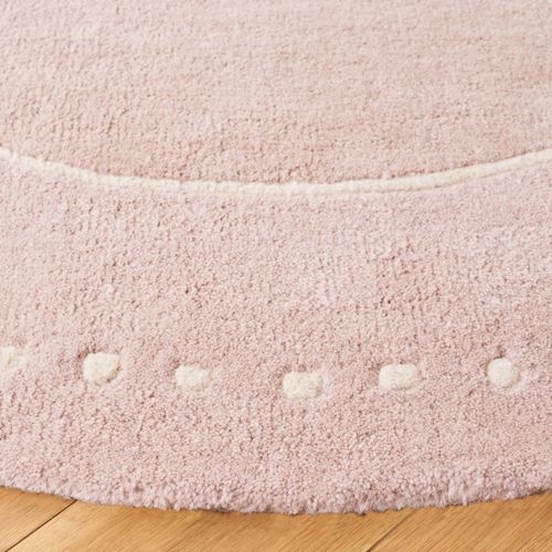 Tapis Bella 152 X 152 Cm Bordure En Pointilles Galilea Rose Pâle / Ivoire