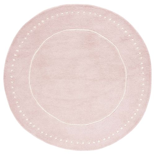 Tapis Bella 152 X 152 Cm Bordure En Pointilles Galilea Rose Pâle / Ivoire