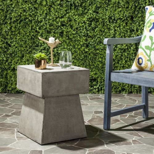 Table En Ciment Lorrayne Gris Beton 89 X 89 X 46 Cm
