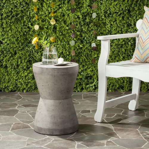 Table En Ciment Janell Gris Beton 31 X 31 X 44 Cm