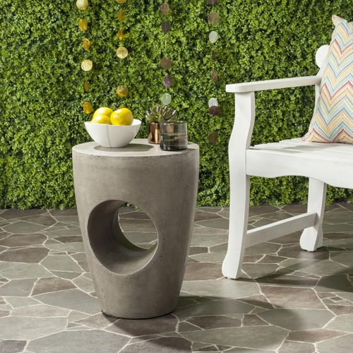 Table En Ciment Willodean Gris Beton 36 X 36 X 45 Cm