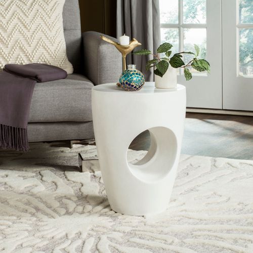 Table En Ciment Willodean Ivoire Beton 36 X 36 X 45 Cm