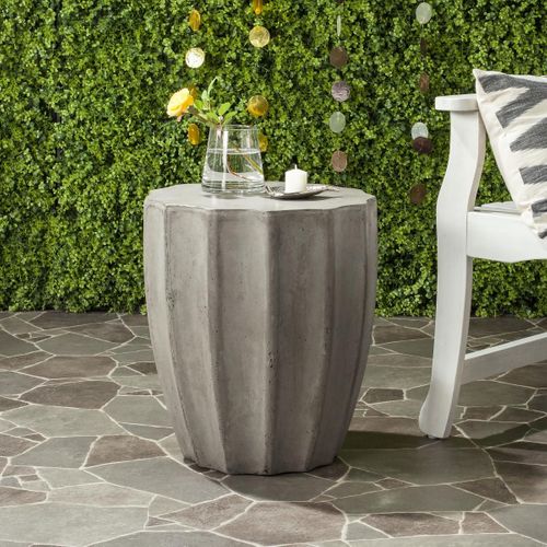 Table En Ciment Charleen Gris Beton 39 X 39 X 45 Cm