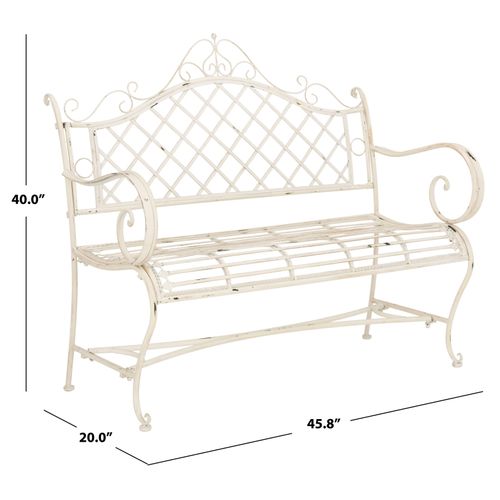 Banc Abner Blanc Le Fer 50 X 100 X 100 Cm
