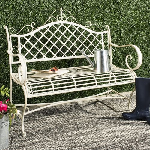 Banc Abner Blanc Le Fer 50 X 100 X 100 Cm