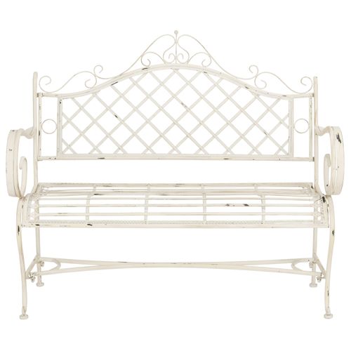 Banc Abner Blanc Le Fer 50 X 100 X 100 Cm
