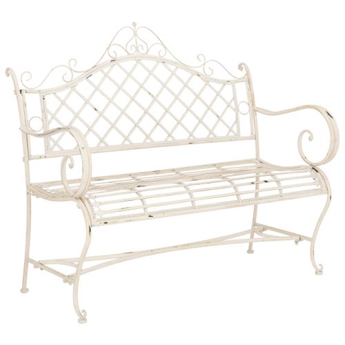 Banc Abner Blanc Le Fer 50 X 100 X 100 Cm