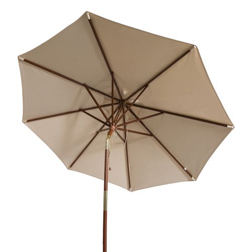 Parasol Jonathan Beige Bois Open: 268 X 268 X 251 Close: 15.5 X 15.5 X 251