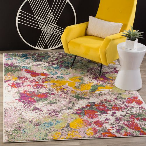 Tapis Aquarelle 122 X 183 Cm Abstrait Lexi Rose