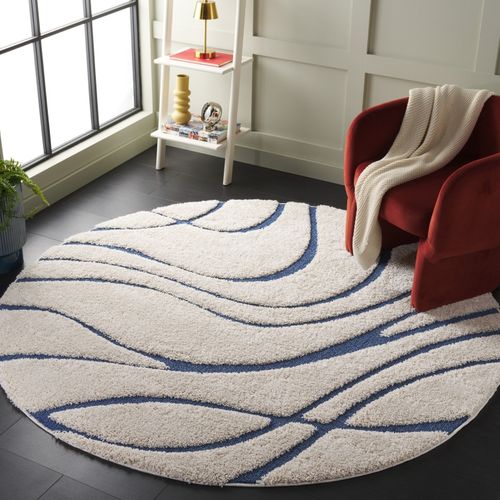 Tapis Floride Shag 201 X 201 Cm Shag Naples Neutre / Bleu