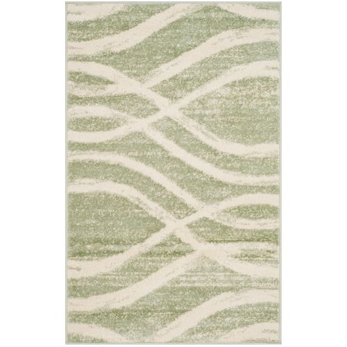 Tapis Adirondack 91 X 152 Cm Vague Moderne En Détresse Leocadia Vert