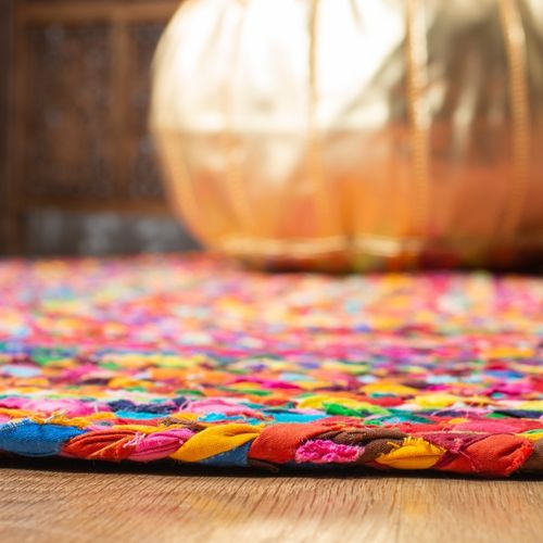 Tapis Braided 152 X 244 Cm Boheme Greer Rouge / Multi