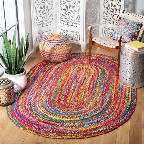 Tapis Braided 152 X 244 Cm Boheme Greer Rouge / Multi