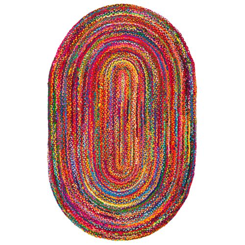 Tapis Braided 152 X 244 Cm Boheme Greer Rouge / Multi