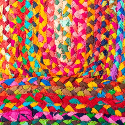 Tapis Braided 152 X 152 Cm Boheme Greer Rouge / Multi